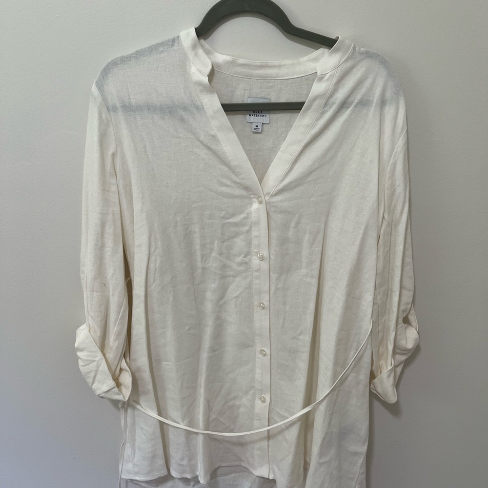 GAP White Button Down Maternity Shirt
